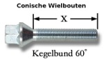 conische wielbouten Audi A6 met asgat 57.1mm