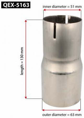 afmetingen qsp uitlaatverloop 51 naar 63mm